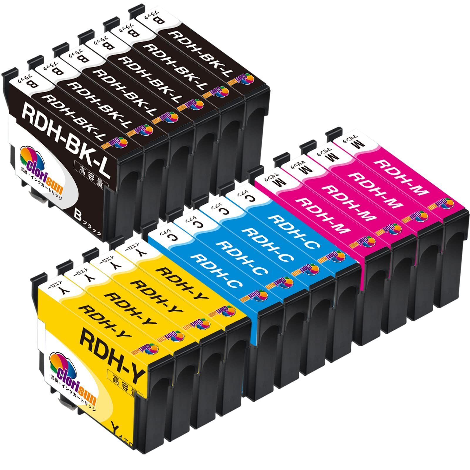 エプソン用 RDH 互換インク カートリッジ RDH-4CL RDH 4色セット×4パック RDH-BK-L ×2（計18個入り）Epson  リコーダー 互換インク ICチップ付残量表示 対応機種：PX-048A PX-049A 【Clorisun】 taianshop メルカリ