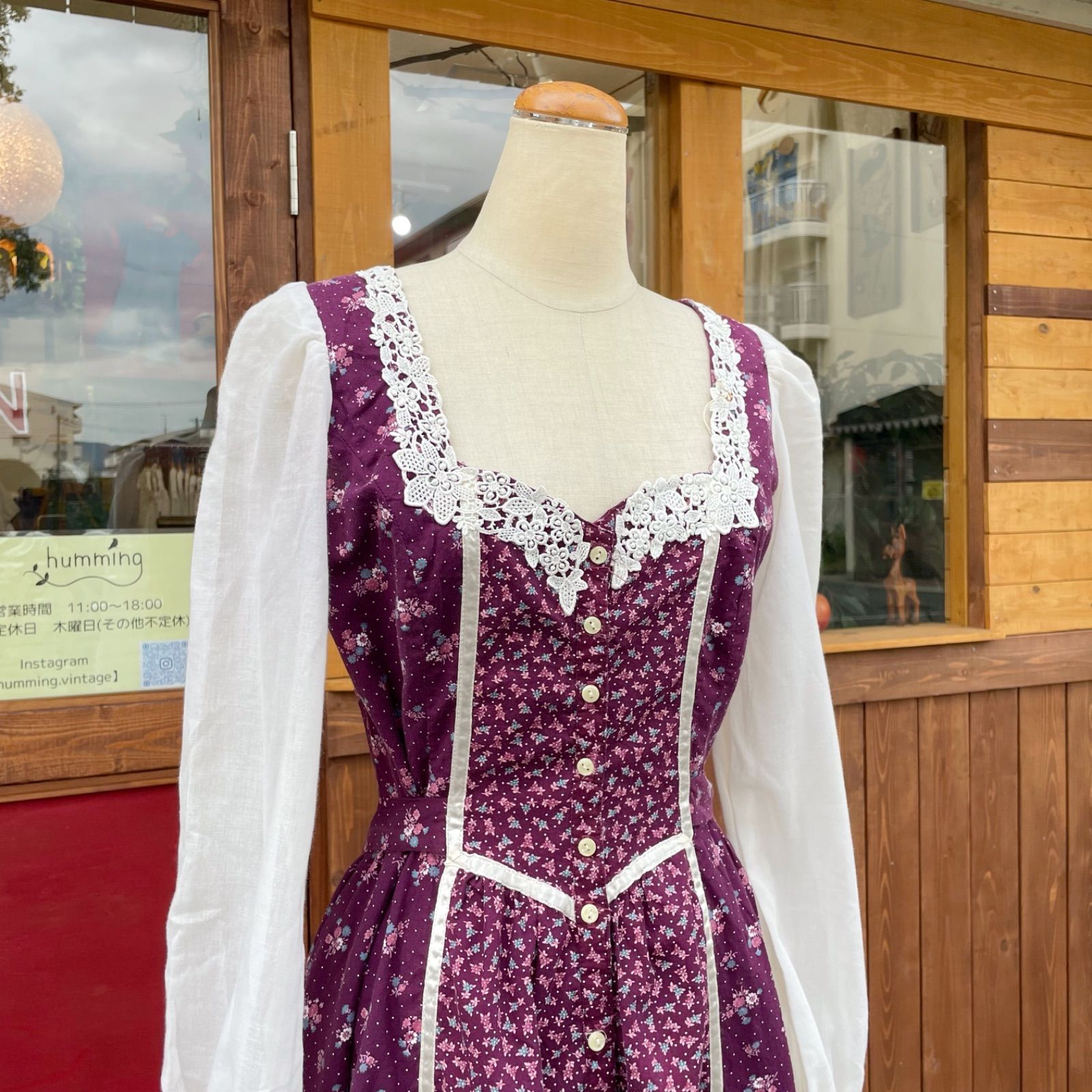 70's GUNNESAX ガニーサックス ワンピース アメリカ製 ヴィンテージ 70's GUNNESAX ガニーサックス ワンピース アメリカ製 ヴィンテージ