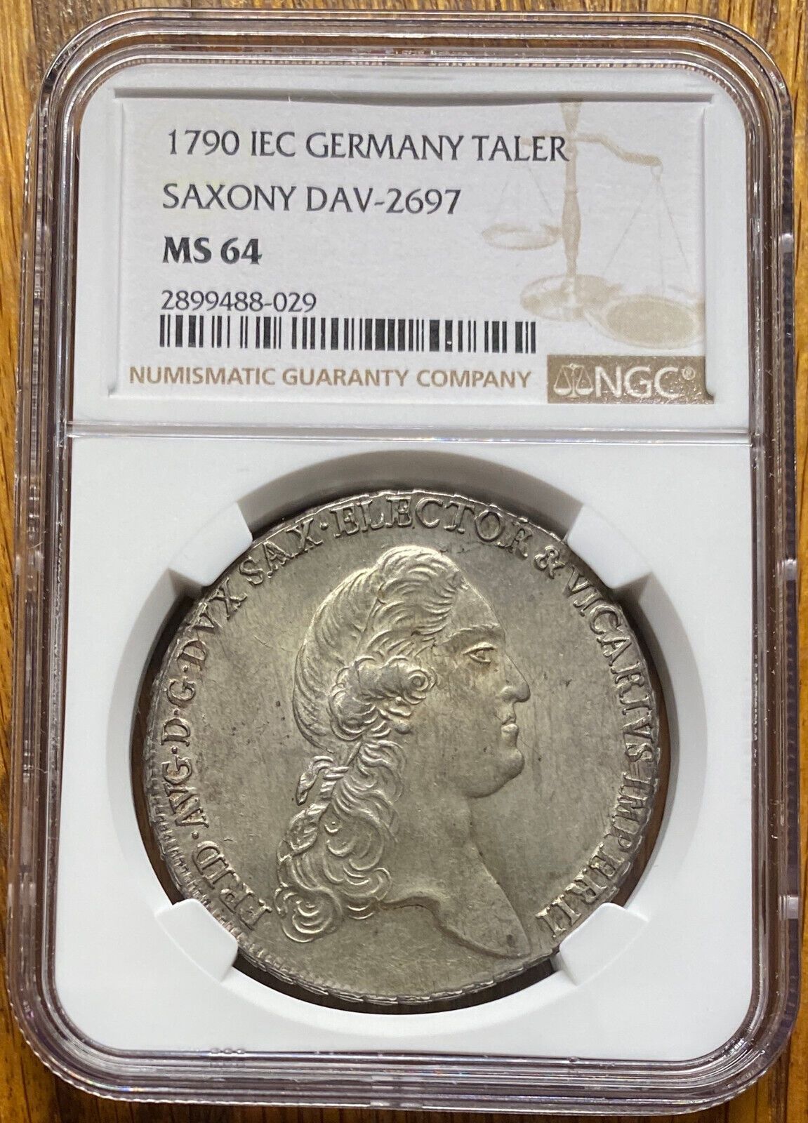 Best Price Germany Saxony 1790 IEC Vicariat Taler Coin Thaler NGC MS 64 UNC