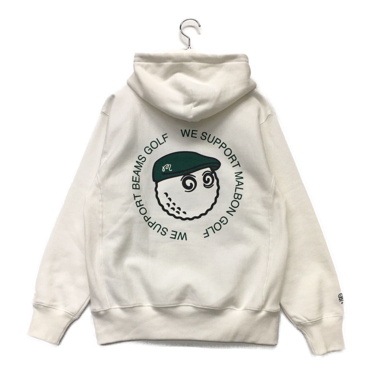 ●未使用品● BEAMS×CLUBHAUS×malbon パーカー 中古 メンズ マルボンゴルフ MALBON GOLF パーカー M 白 ホワイト