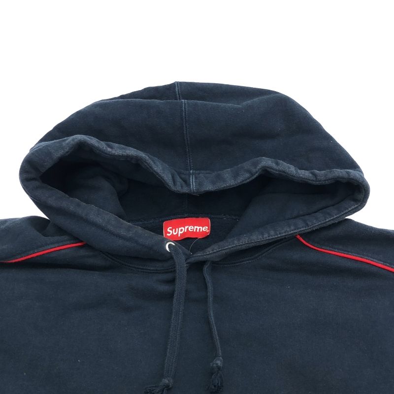 中古】Supreme piping sweat shirt L ネイビー シュプリーム[10  