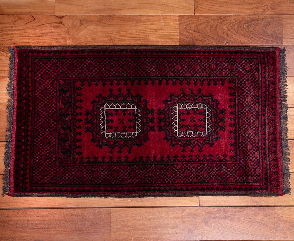 一点物】パシュトゥンの手織り絨毯 - 85cm x 60cm / ラグ バローチ 
