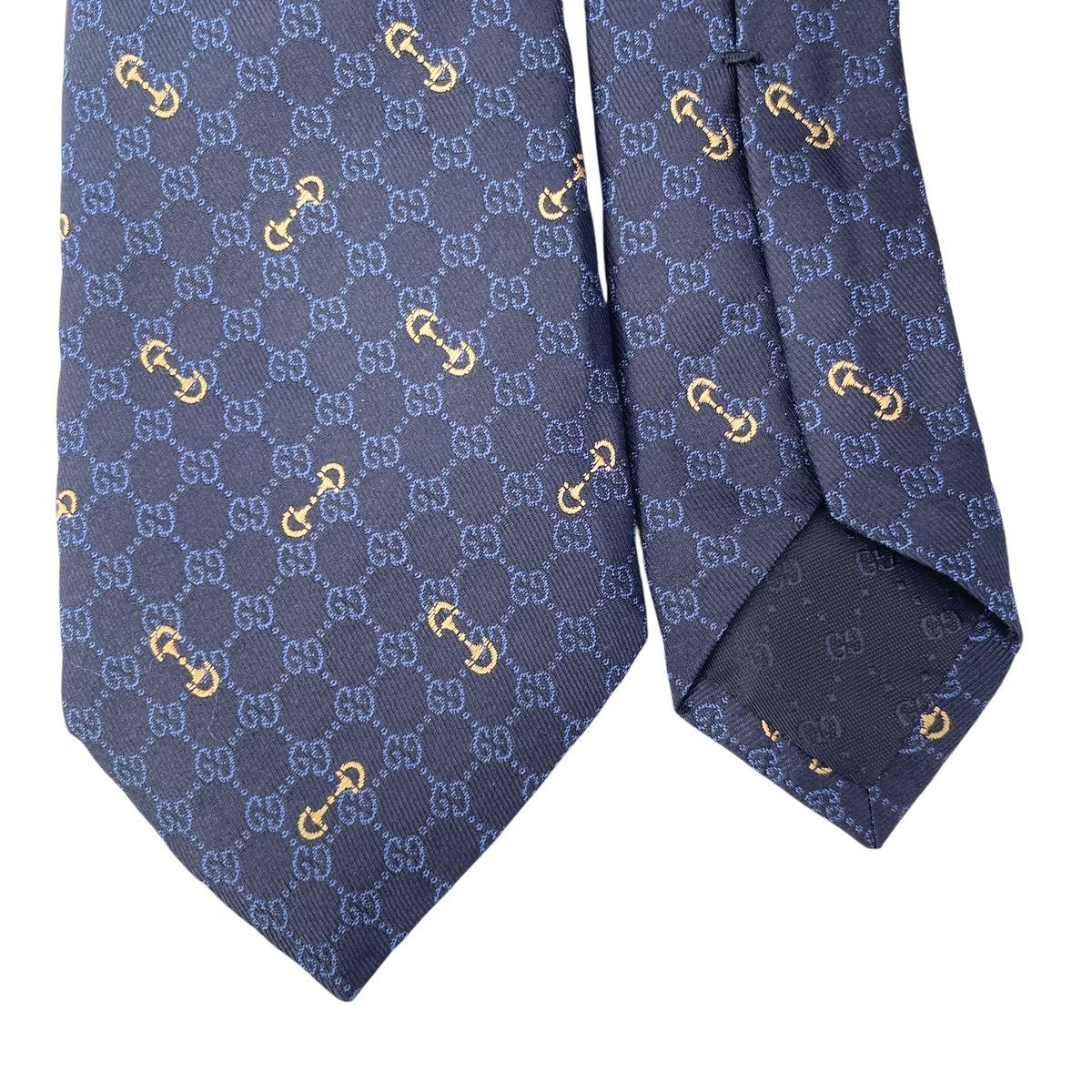 GUCCI グッチ ネクタイ 744379 GG ジャガード 紳士 ネイビー KJ