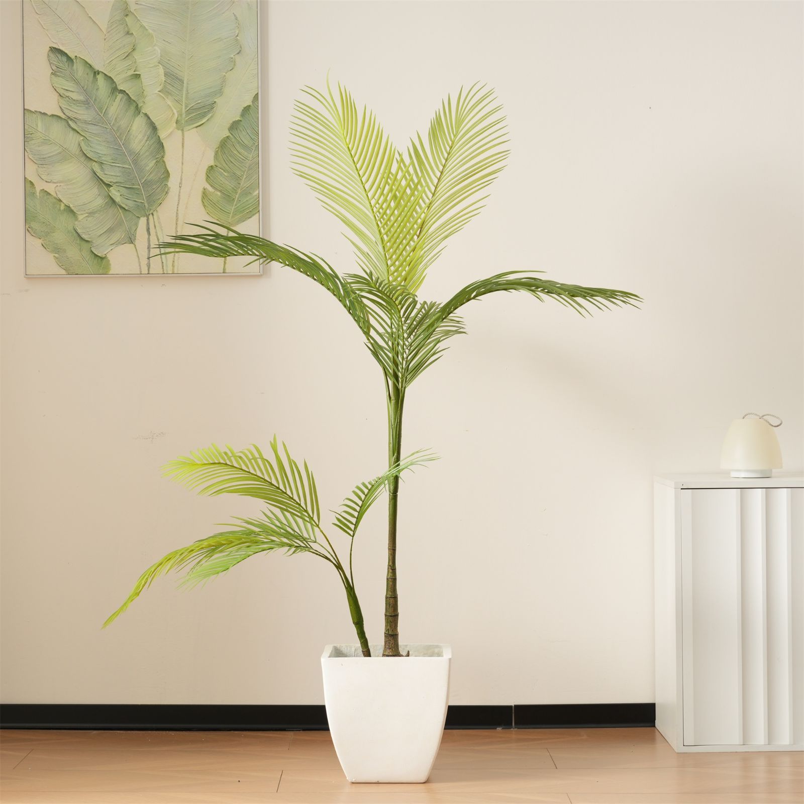 150cm 大型迫力 フェイクヤシの木｜水性塗装でリアルな人工観葉植物｜ホテル 室内インテリア用｜お祝いにもおすすめ｜N512P232188G