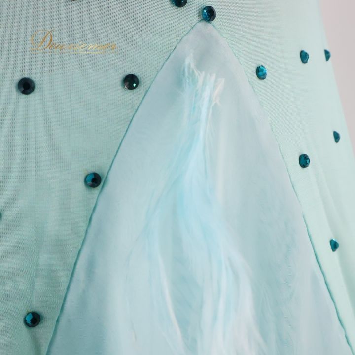 【美品 社交ダンス衣装】ワンピースドレス 水色 かわいい フェミニン 社交ダンス衣装】ワンピース ドレス 水色 ライトブルー ライン