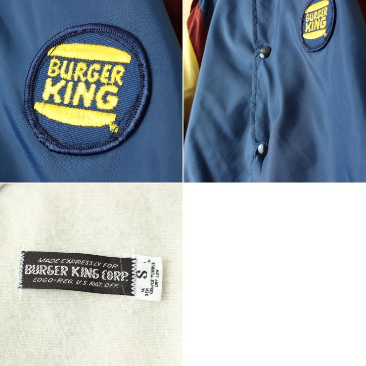 80s USA BURGER KING バーガーキング ナイロン ワーク ジャケット メンズS ネイビー ライナー付き アメリカ古着  112923aw165 - メルカリ