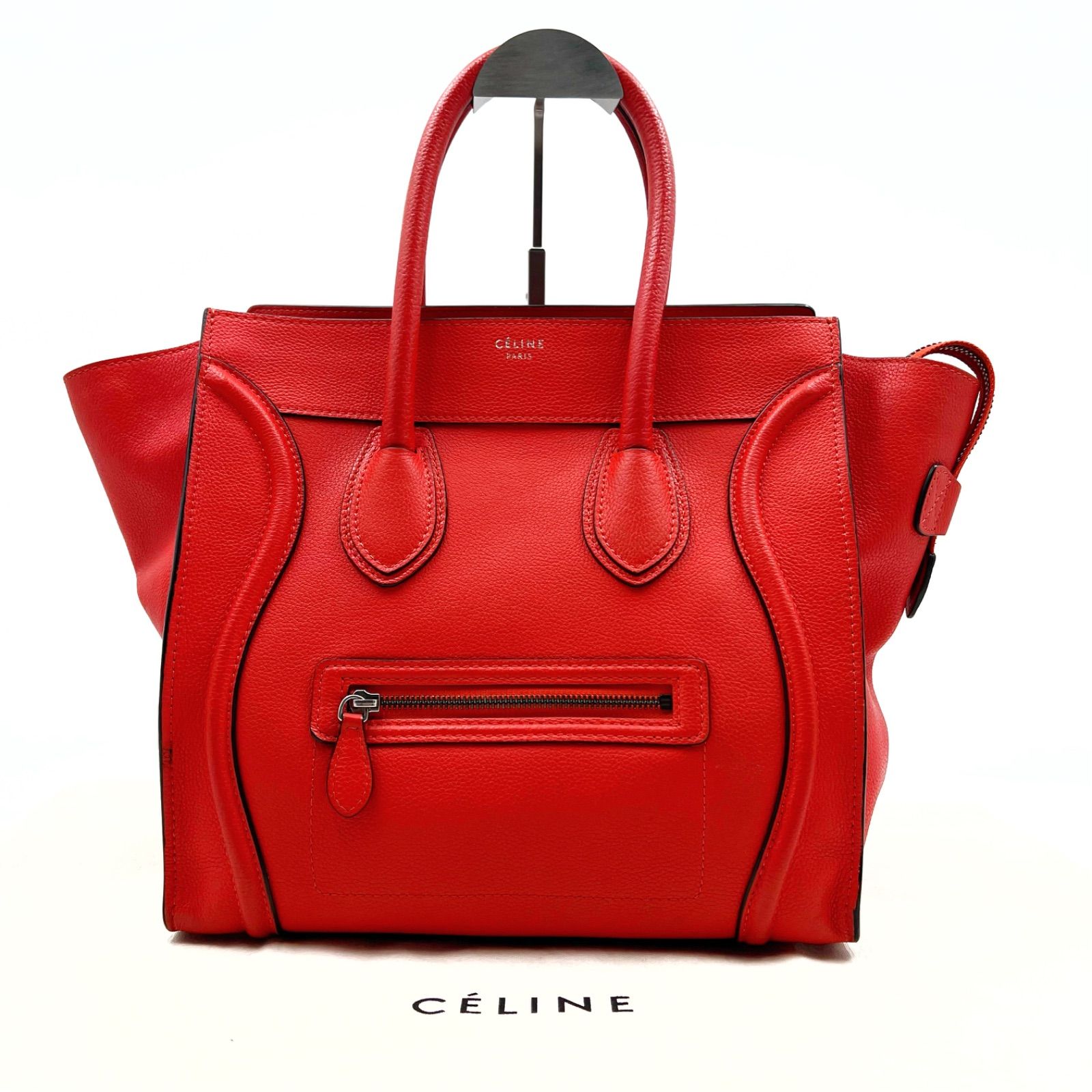 CELINE セリーヌ ラゲージマイクロ オレンジ CELINE セリーヌ ラゲージ マイクロショッパー ハンドバッグ