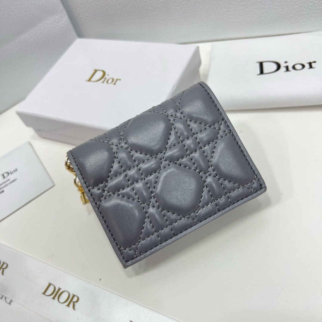 Dior ミニレディディオール財布 秋冬 ブラック|ピンク|グレー 藤編みステッチデザイン | -WTO輸入2