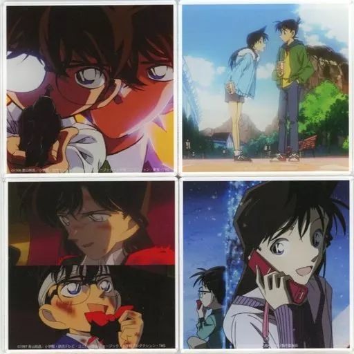 マグカップ 湯のみ 工藤新一＆毛利蘭 アクリルコースター4枚セット 名探偵コナン THE MOVIE 展 ～銀幕の回顧録 メモワール ～