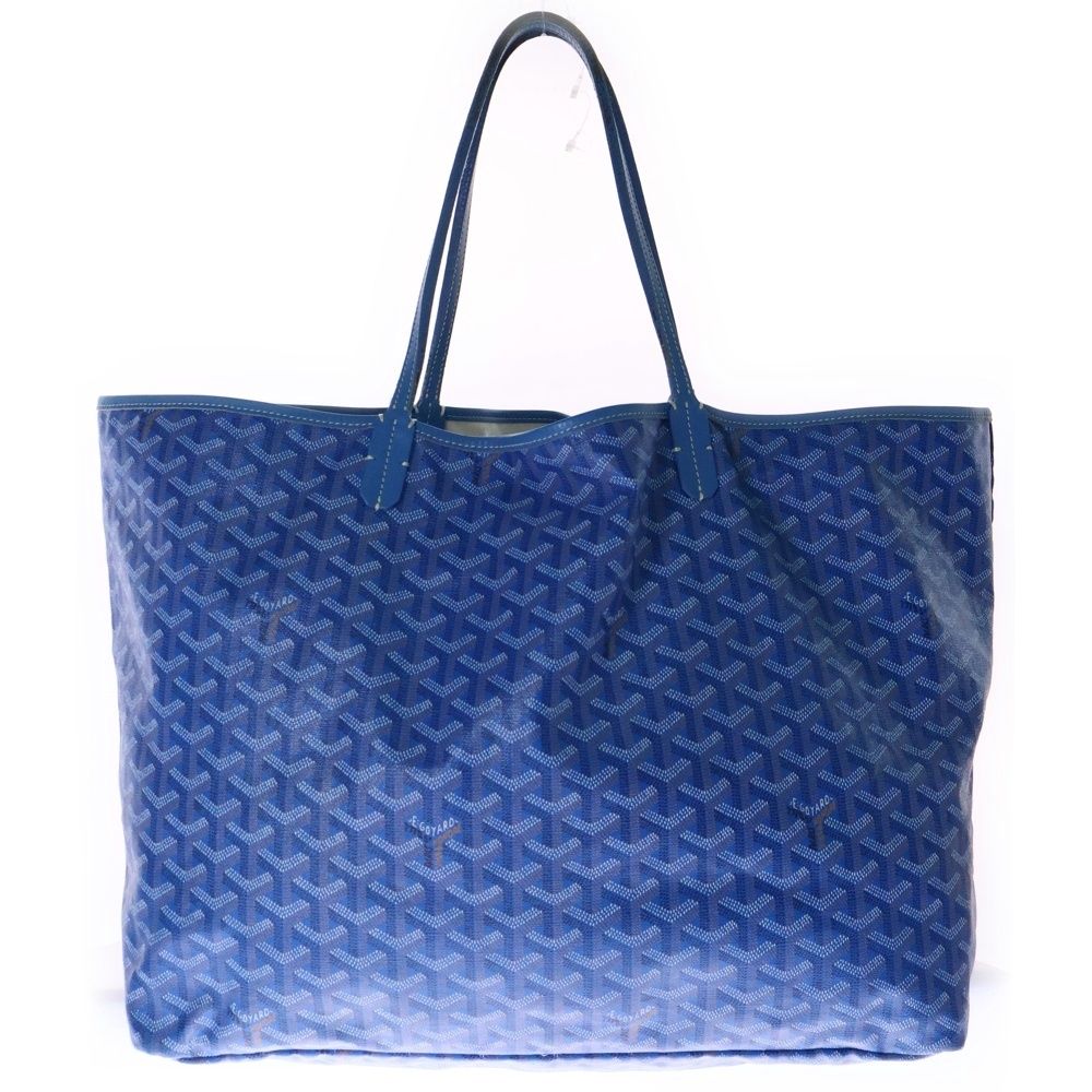 GOYARD (ゴヤール) サンルイGM ブルー PVC×レザー トートバッグ