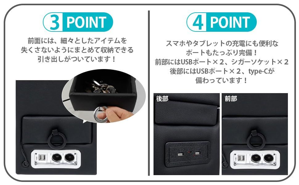 トヨタ 用 ヴォクシー ノア エスクァイア 60系 70系 80系 コンソールボックス アームレスト USBポート 付 内装 エスティマ ステップワゴン RK1 RK2 RP3 RP4 RP6 RP7 セレナ C25 C26 C27 C28 等 社外品 BRIGHTFACE_UK