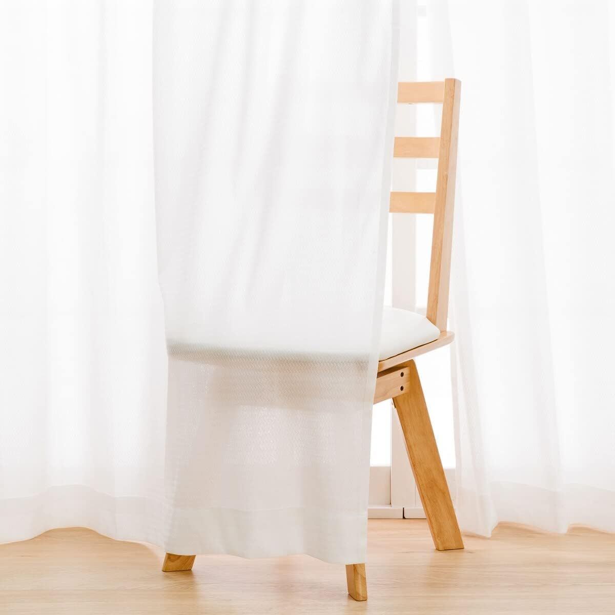 ニトリ 遮熱で省エネもできるカーテン 遮熱 遮像 採光 抗ウイルス レースカーテン エコナチュレブロック 100X108cm 2枚入り アイボリー NITORI 7312985