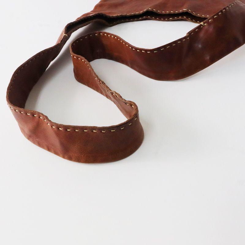 ゲンテン genten フラテス レザーショルダーバッグ/ブラウン 工具ロゴ  