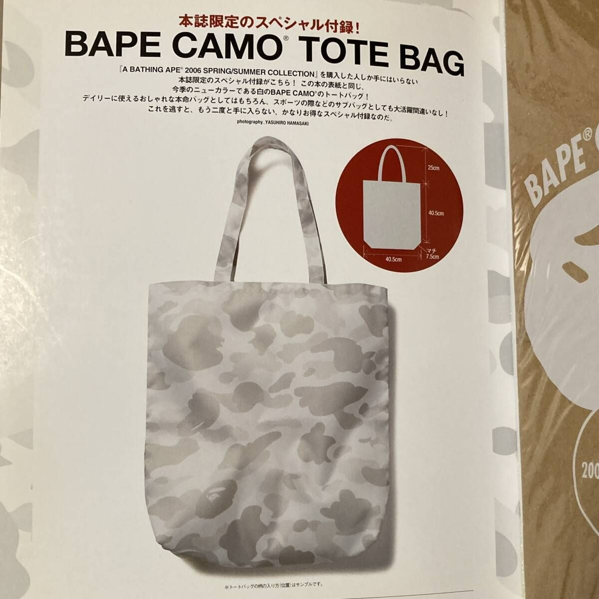 ☆付録未開封☆ 2006 S/S ムック本 a bathing ape BAPE camo BAG mook
