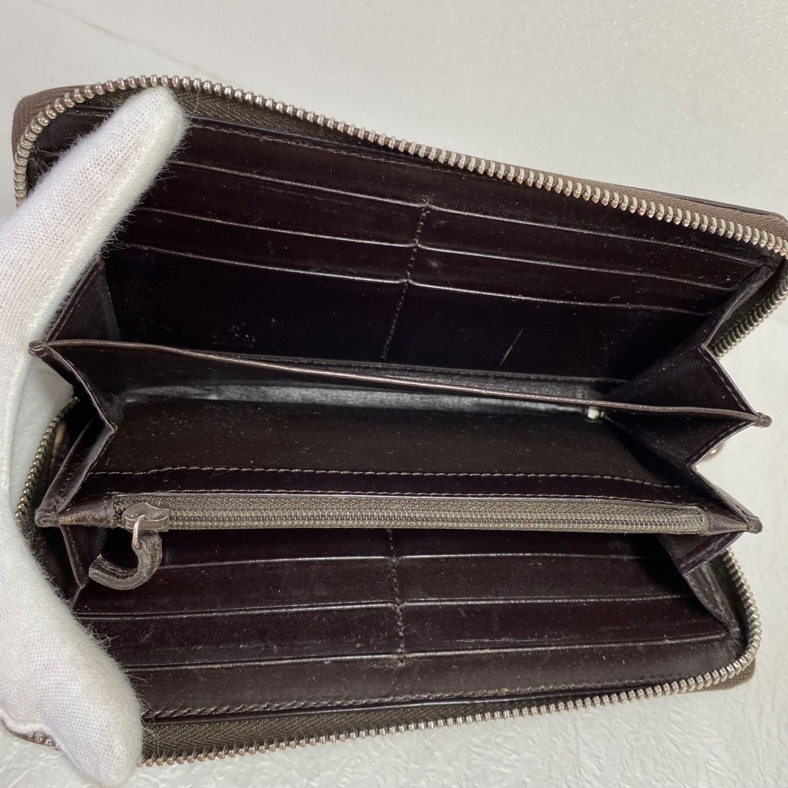 🧡美品🧡GUCCI GGキャンバス 長財布 ブラウン茶色 インターロッキング  