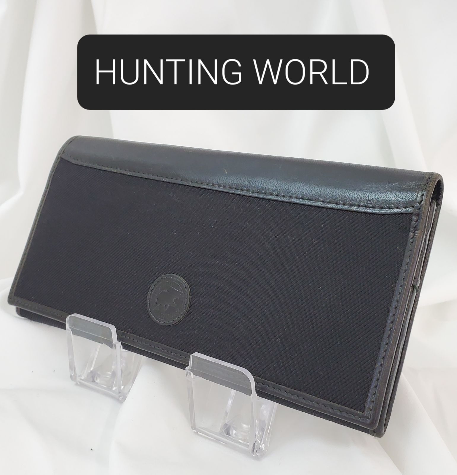 HUNTING WORLD】ハンティングワールド 二つ折り長財布 ブラック