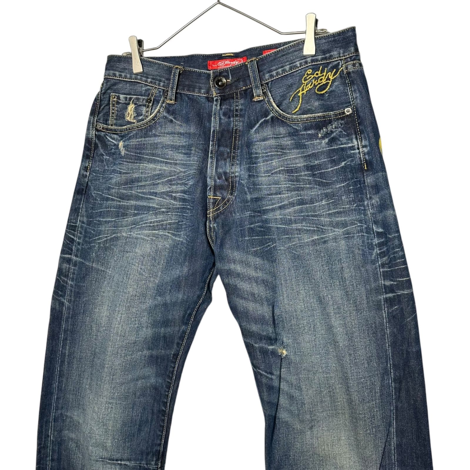 Ed Hardy デニムパンツ Y2K XLARGE×ED HARDY CRASH DENIM PANTS 