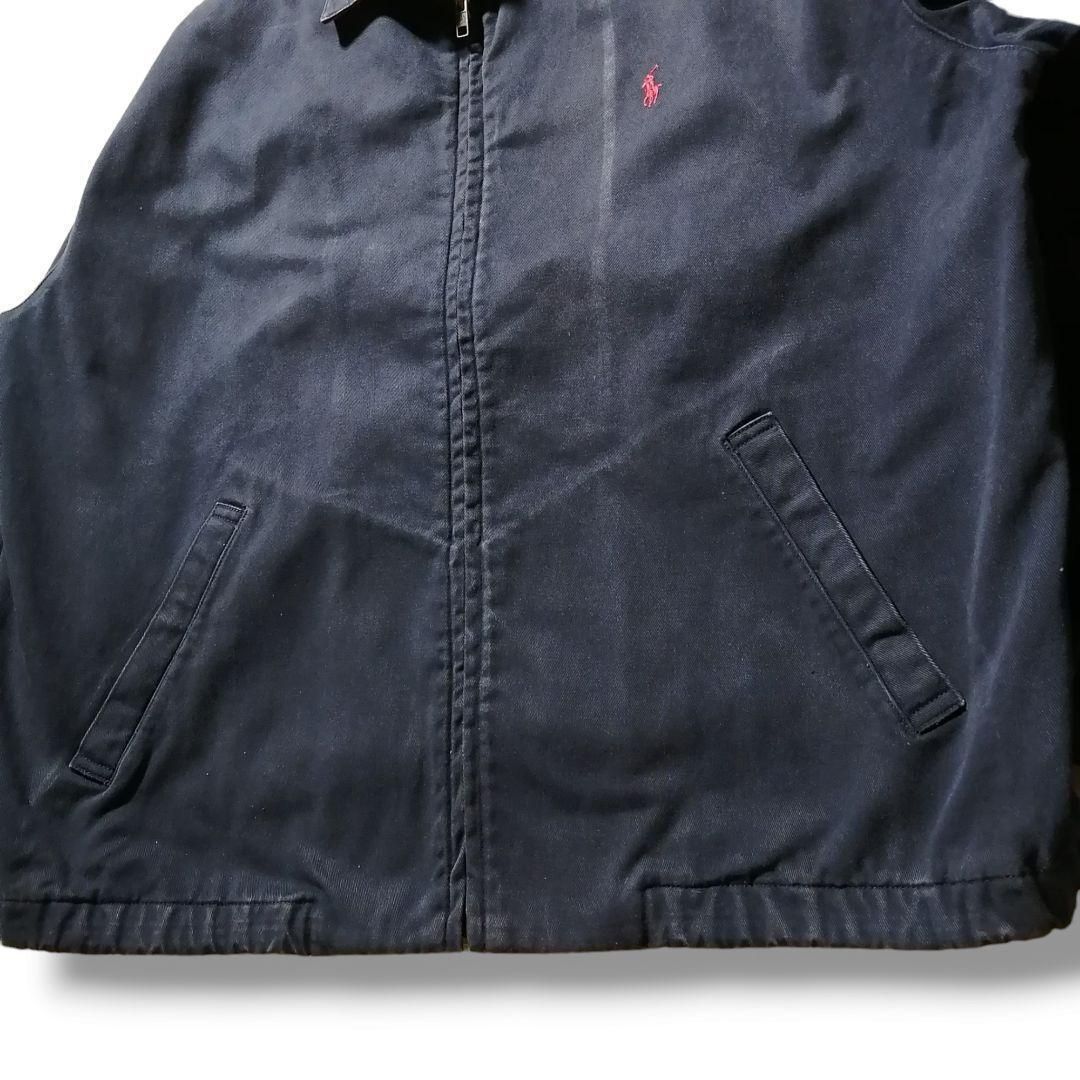 80s 90s ラルフローレン スウィングトップ ジップ ドリズラー ジャケット 90s Polo Ralph Lauren Black Denim Drizzler Jacket 黒 L ポロ