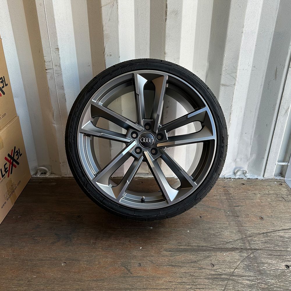 NON(合計4個口) Audi純正ガンメタホイール&タイヤ1セット 正規品】アウディ 4M Q7 純正 20in 9J +33 PCD112
