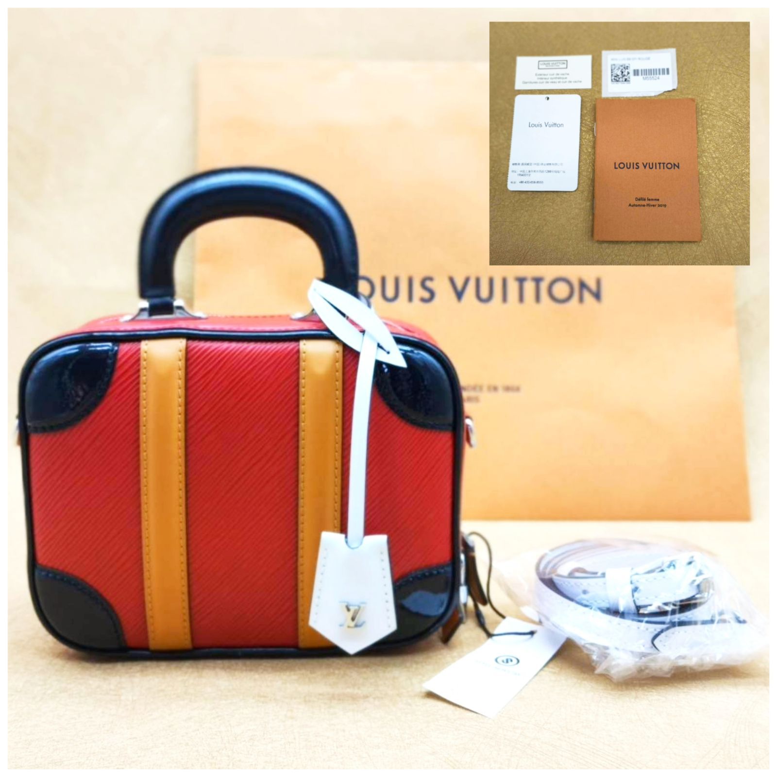 ルイヴィトンバッグ ヴァリゼット BB 2way ハンドバッグ エピ ルージュ  