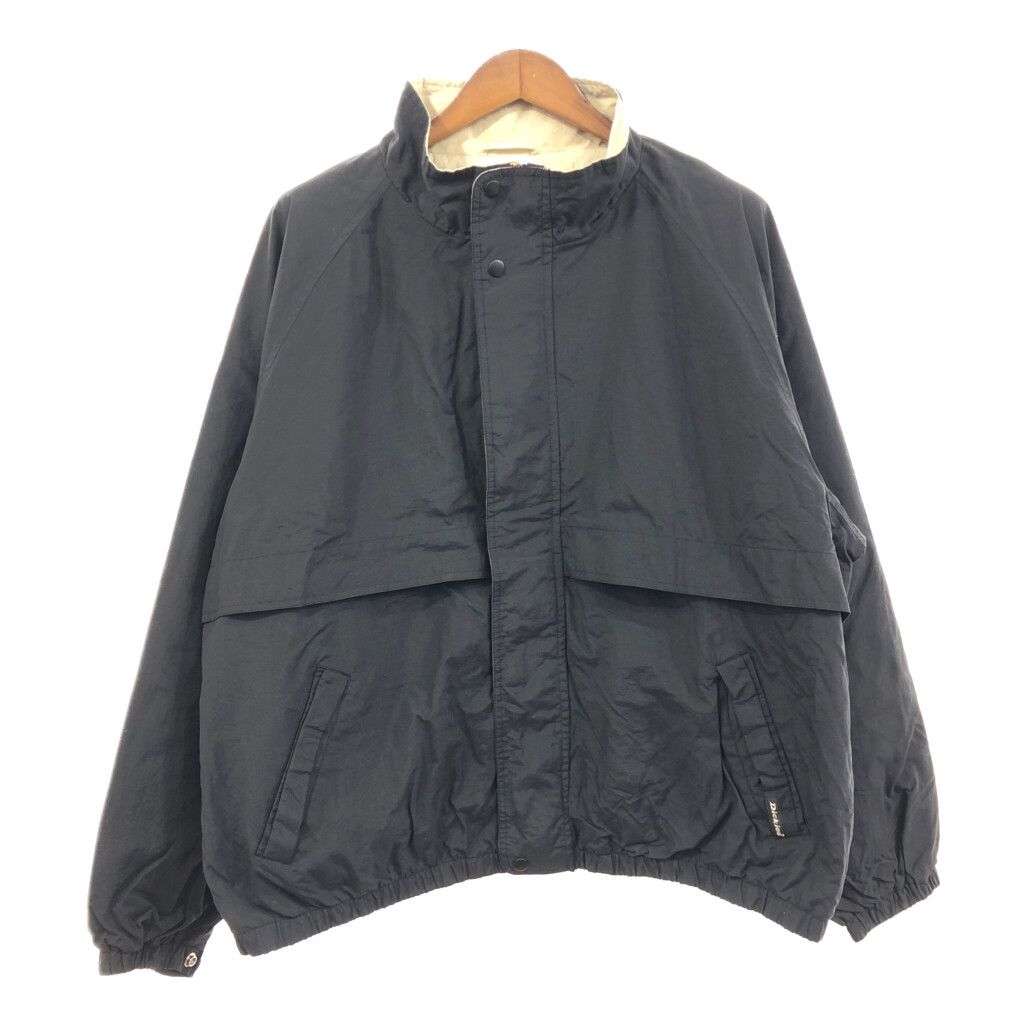 Dickies ディッキーズ ナイロン ウィンドブレーカー ジャケット 大きいサイズ ワーク ブラック (メンズ 2XL) 中古 古着 Q1268