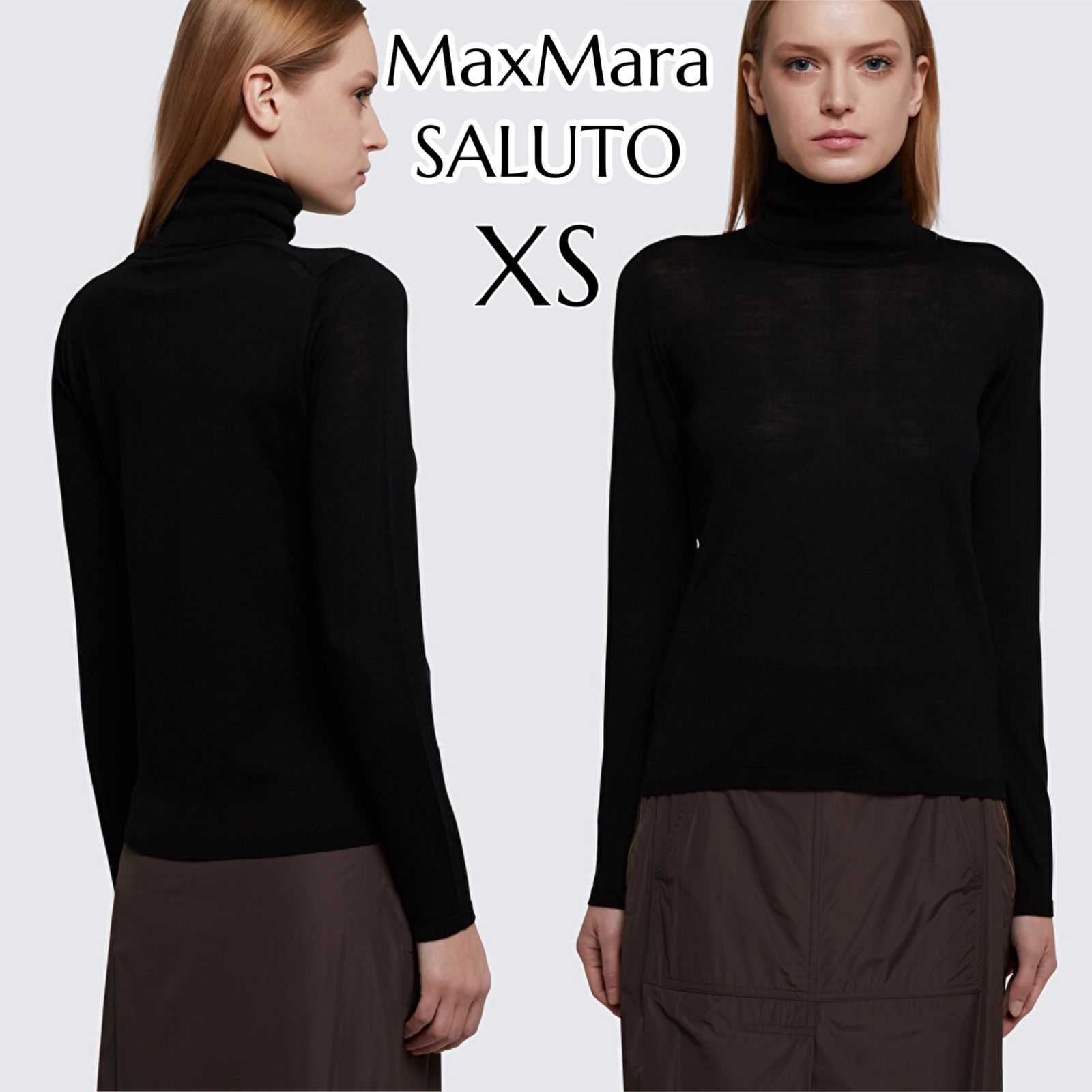 【MaxMara】美品！タートル　ハイネック　ノースリーブ　ブラック 2025年最新】Max Mara ネック：ハイネック/タートルネック