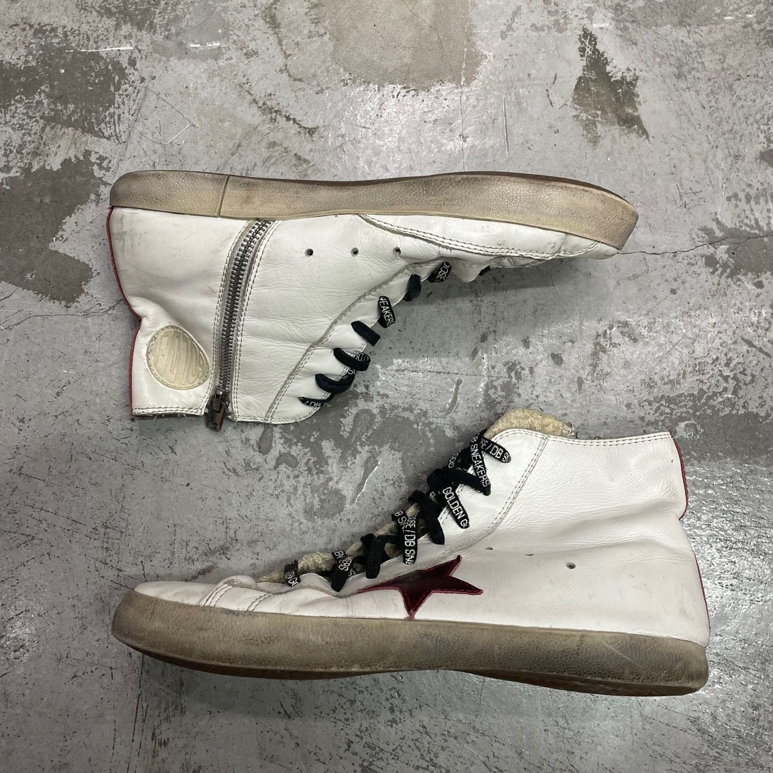 GOLDEN GOOSE サイドジップ  レザー ハイカット スニーカー ゴールデングース 45 75005A1