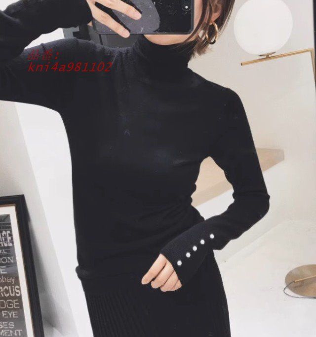 袖パール ニット