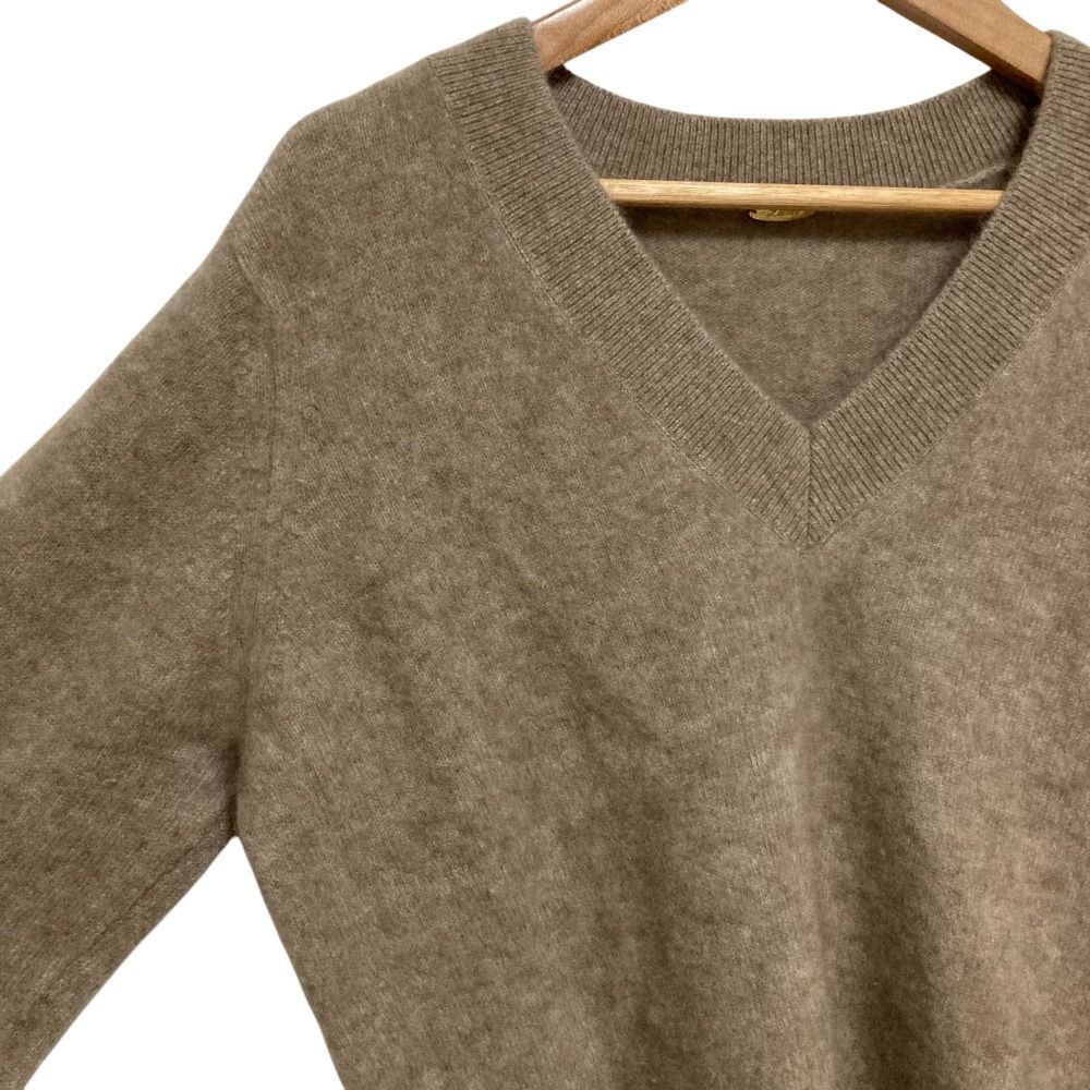 美品 Lisiere L'Appartement リジェール アパルトモン Cashmere V/N Knit カシミヤ100％ Vネック ニット セーター ブラウン レディース 古着 中古 美品 Lisiere L'Appartement リジェール アパルトモン Cashmere