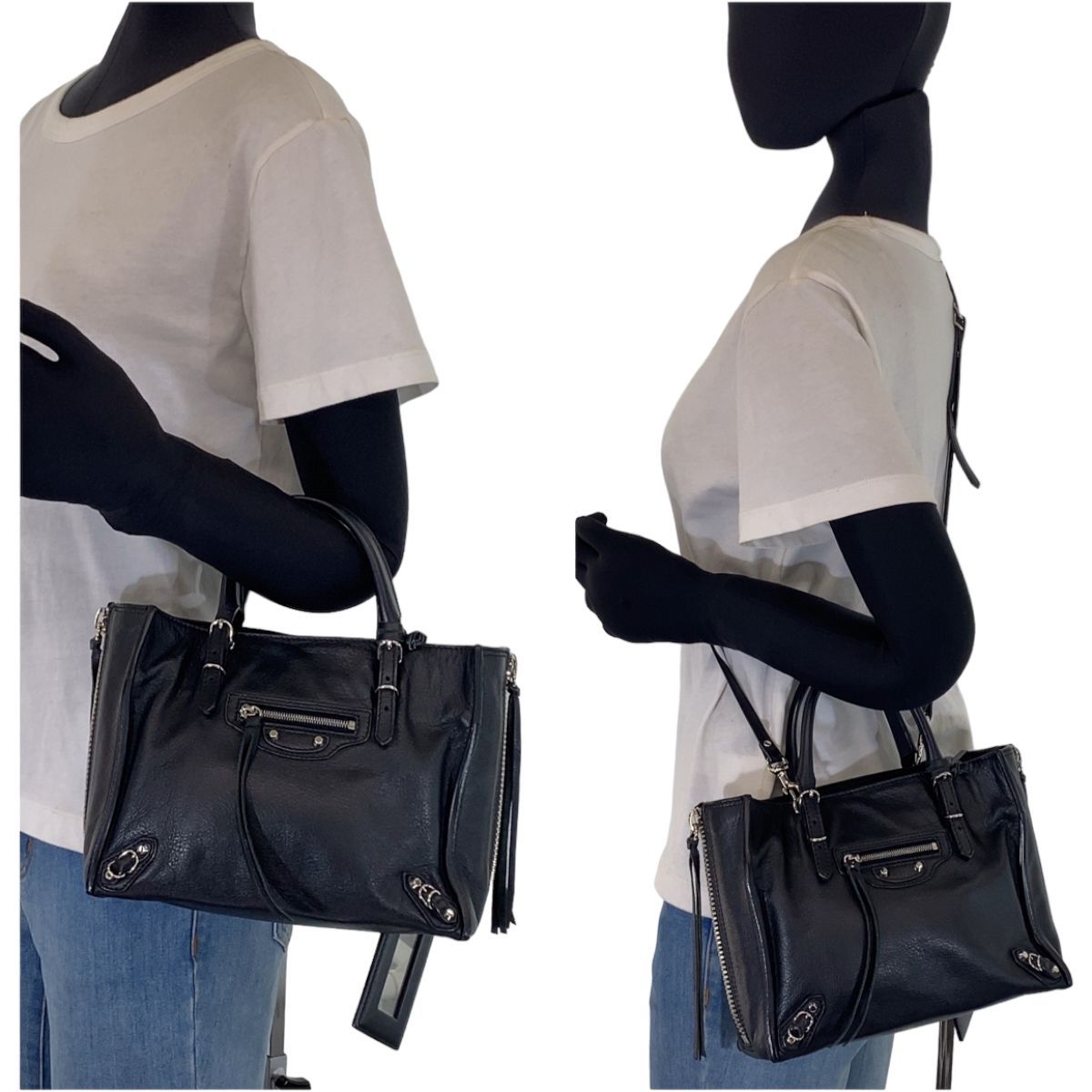 BALENCIAGA バレンシアガ ペーパーミニ ブラック 黒 シルバー金具 