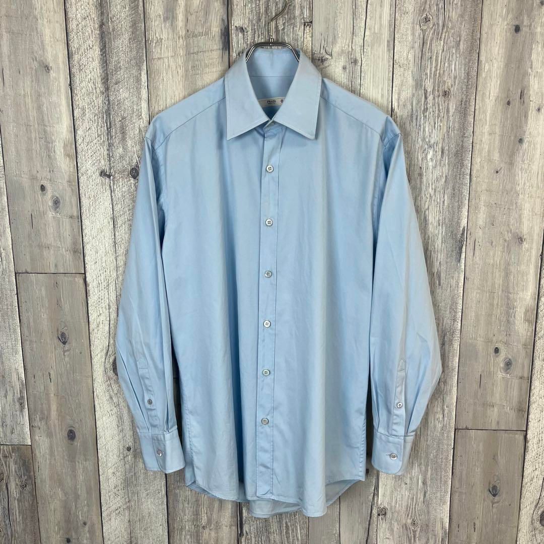 PRADA プラダ イタリア製 長袖 ドレス シャツ 38|15