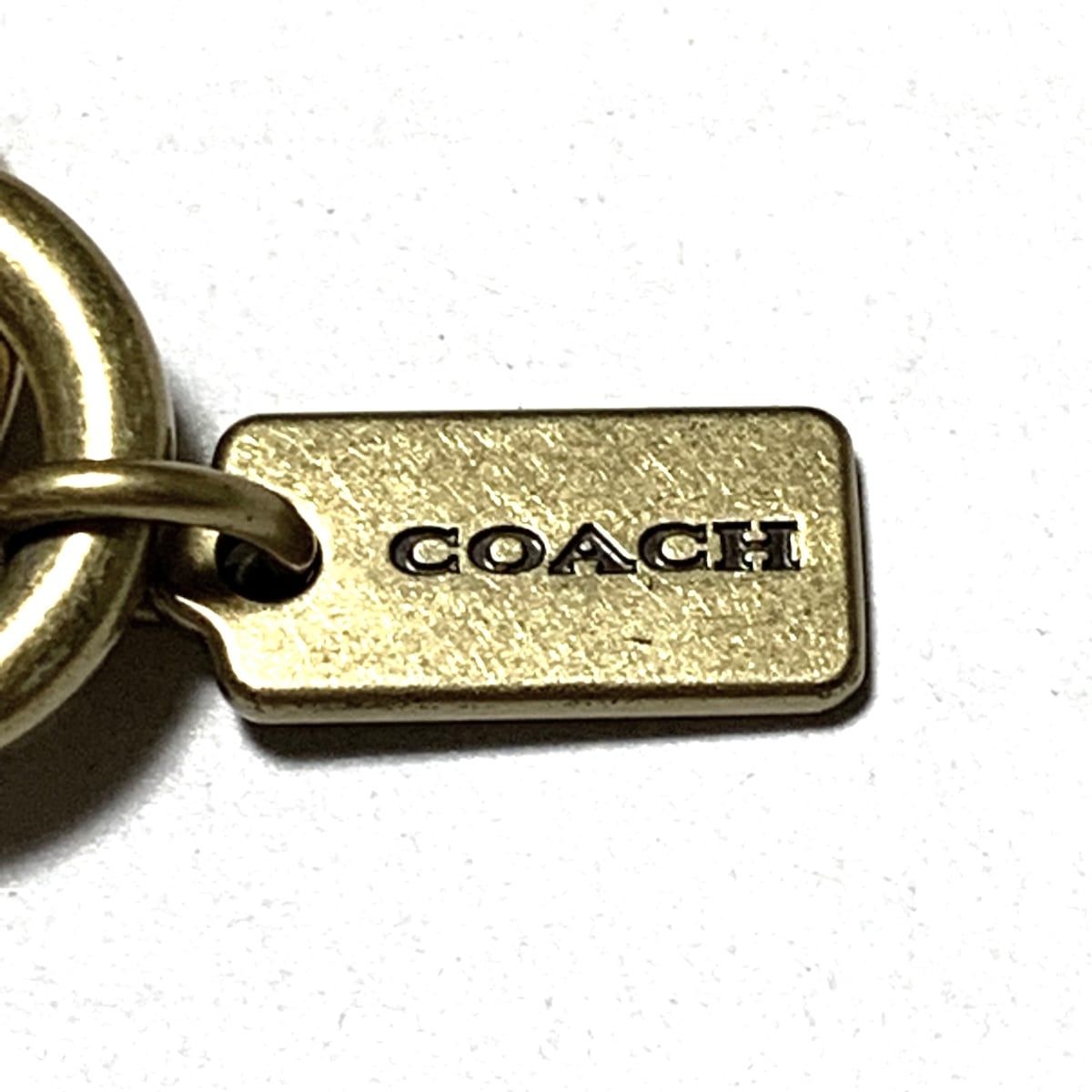 COACH チェリー型キーホルダー　ラメ　ゴールド コーチ COACH チェリー バッグチャーム キーリング キーホルダー