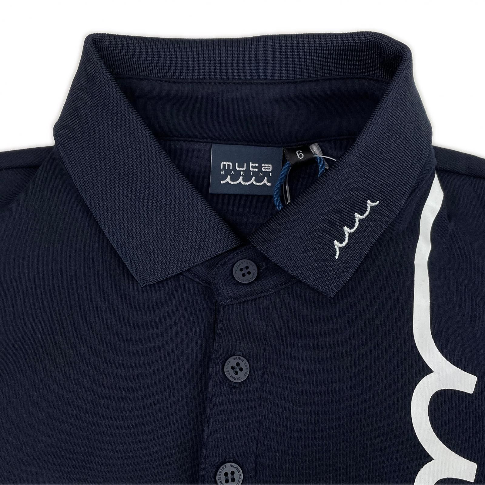 美品　muta MARINE ムータマリン　ゴルフポロシャツメンズ6 未使用品 メンズ ムータマリン muta MARINE 長袖ポロシャツ 6(L) 紺