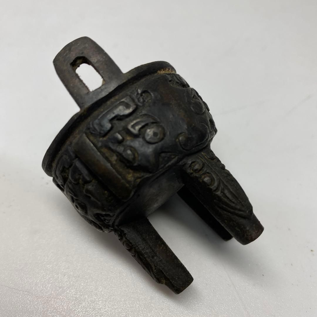 中国古玩 古銅 三足 ミニ香炉 90g トコル 東さ6-0610 2F