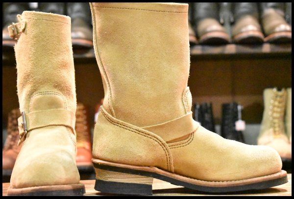 7D 12年 レッドウィング 8268 スエード エンジニア ホーソーンアビレーンラフアウト スチールトゥ ブーツ redwing HOPESMORE FJ147