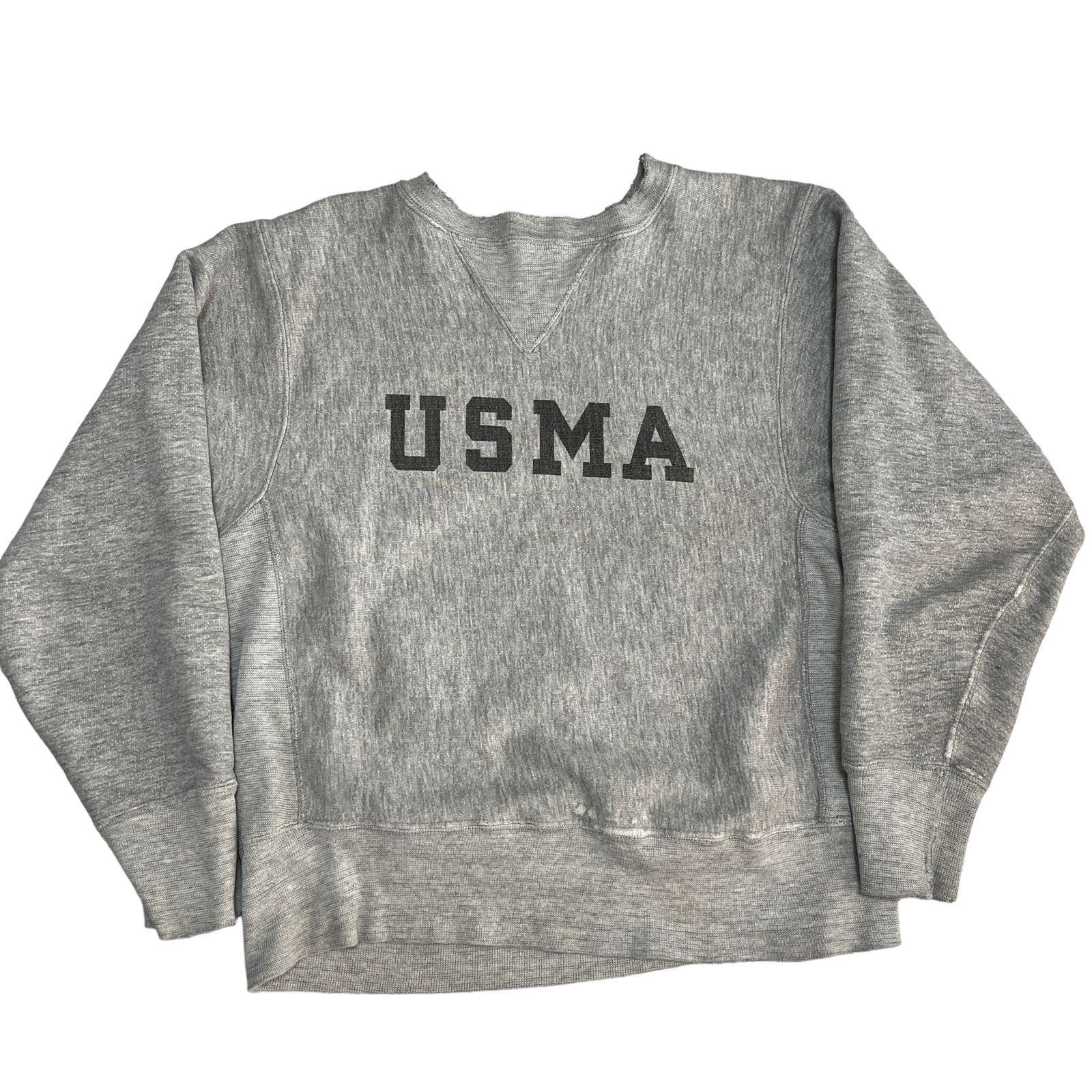 80s champion チャンピオン USMA 染み込み リバースウィーブ 80s USA製 Championチャンピオン USMA 染み込みプリント 前V