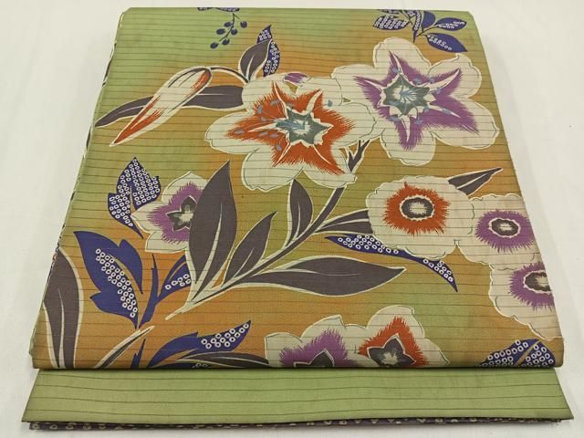 平和屋着物＊夏物 アンティーク 大正ロマン 全通柄京袋帯 草花文 正絹  
