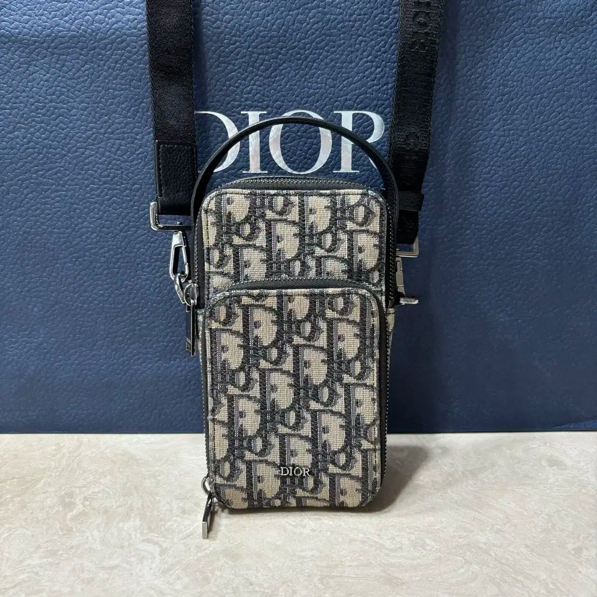 正規品 Dior ディオール オブリーク マイクロ ポーチ メッセンジャーバッグ