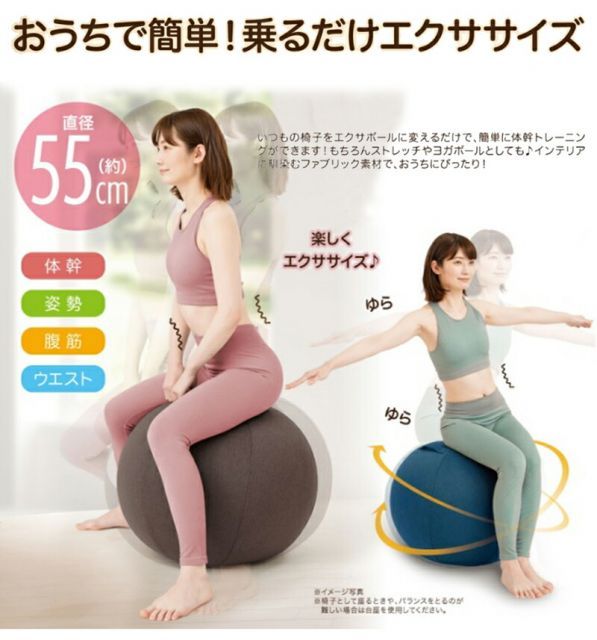 バランスボール 55cm 体幹 ダイエットグッズ 筋肉 トレーニング バランスボール 55センチ エクササイズ ダイエット ウエスト シェイプ  ヒップアップ 腰痛改善 バランス 姿勢 改善 引き締め 腹 - アウトレット安い価格