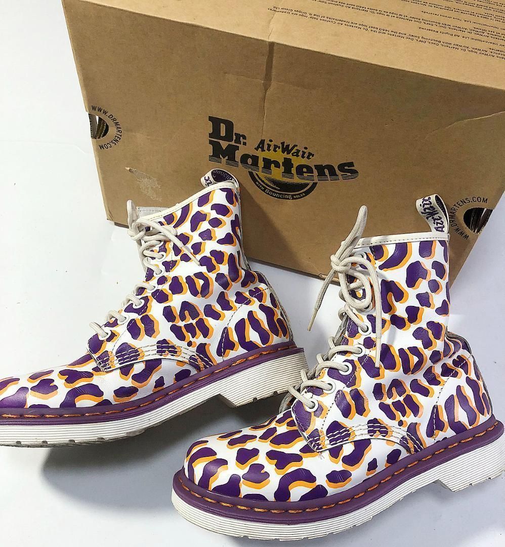 人気| Dr.Martens 8ホール UK4 23cm ヒョウ レオパード柄 ドクターマーチン