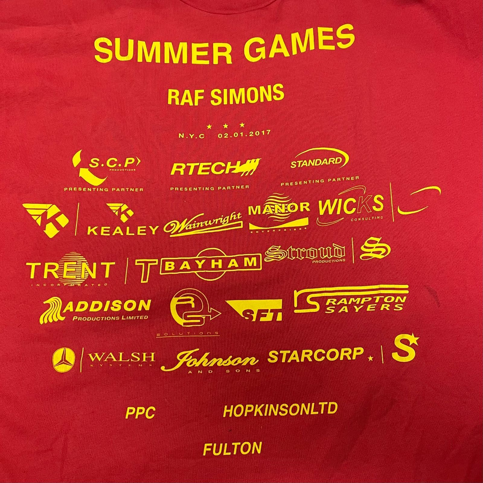 RAF SIMONS 17AW Summer Games Tee ロゴプリント クルーネック Tシャツ 