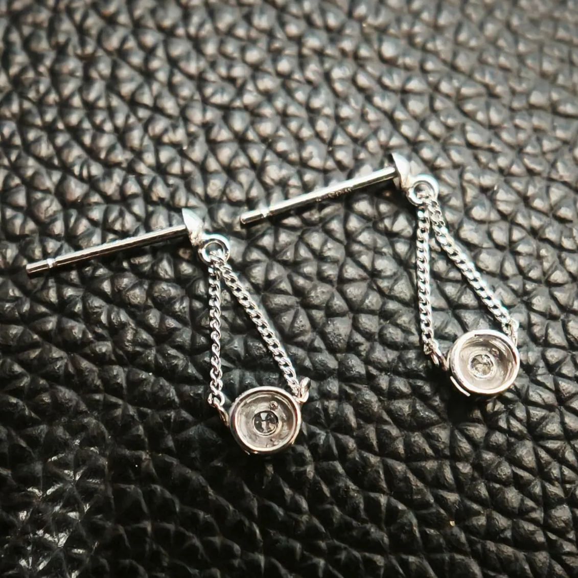 K14WG 天然ダイヤモンド ピアス ホワイトゴールド 両耳（SNA 