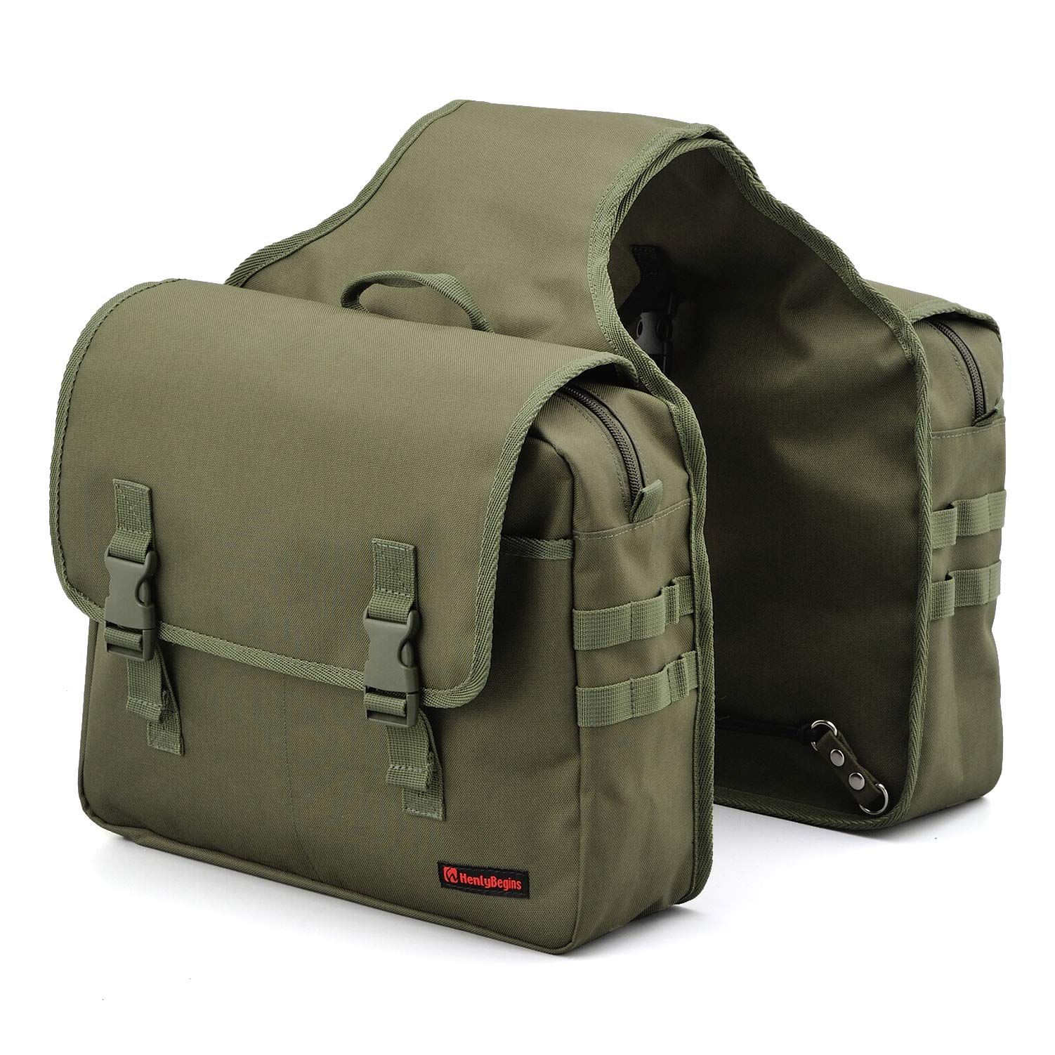 ヘンリービギンズ Henly Begins デイトナ バイク サイドバッグ 10L 10L 振り分け サドルバッグMIL DHS-11 グリーン 99703