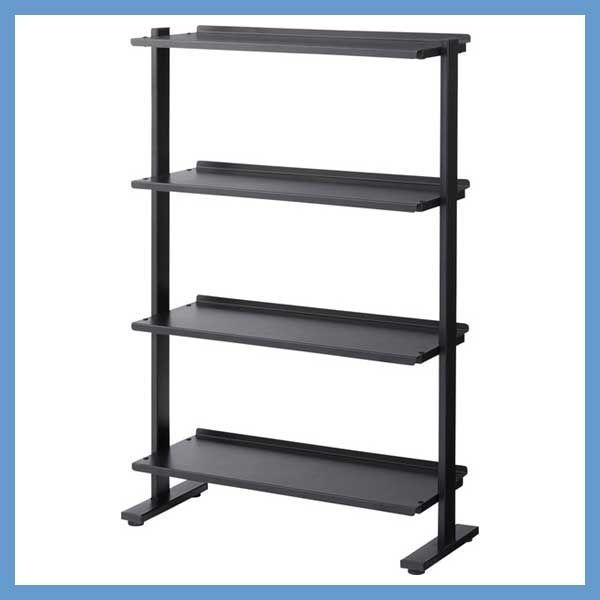 スチール製の２ＷＡＹラック ４Ｄ W80.5×D31×H119.5|125cm No.74 ブラック