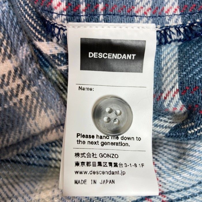 ★ディセンダント フーディー チェックシャツ ブルー size3