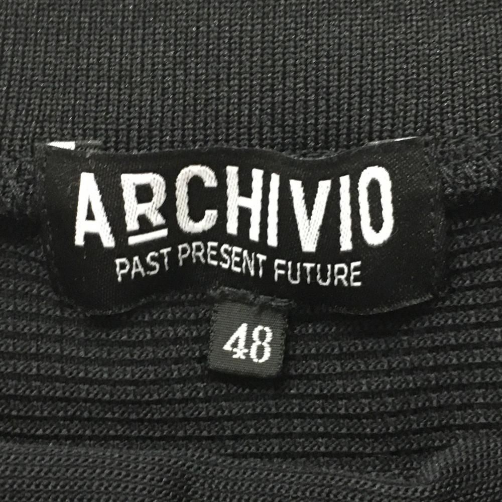 超美品】アルチビオ 半袖ハイネックシャツ 黒×白 袖口ロゴ