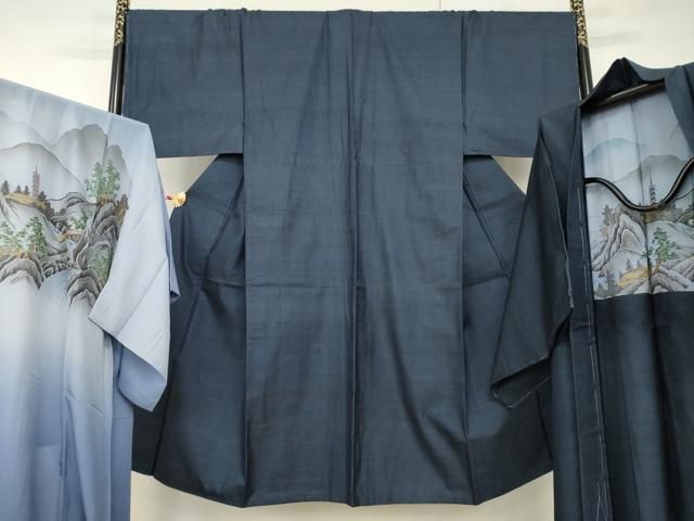 平和屋着物男性　本場大島紬　アンサンブル　長襦袢(無双)セット　100亀甲　総づめ　正絹　逸品　AAAP2988ck 