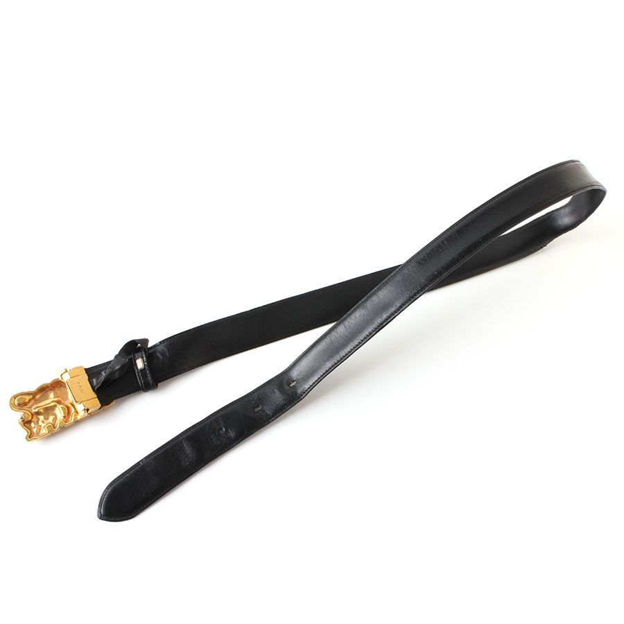 【人気】cartier ベルト　ゾウ　エレファント　ゴールド　ブラック M28274 Cartier カルティエ レザー ベルト 象 ゾウ エレファント