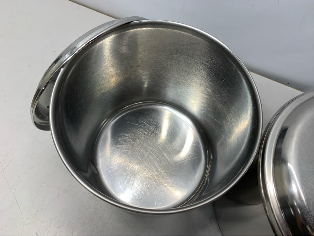 業務用 キッチンポット 2点セット 蓋付き 丸型ポット 厨房器具