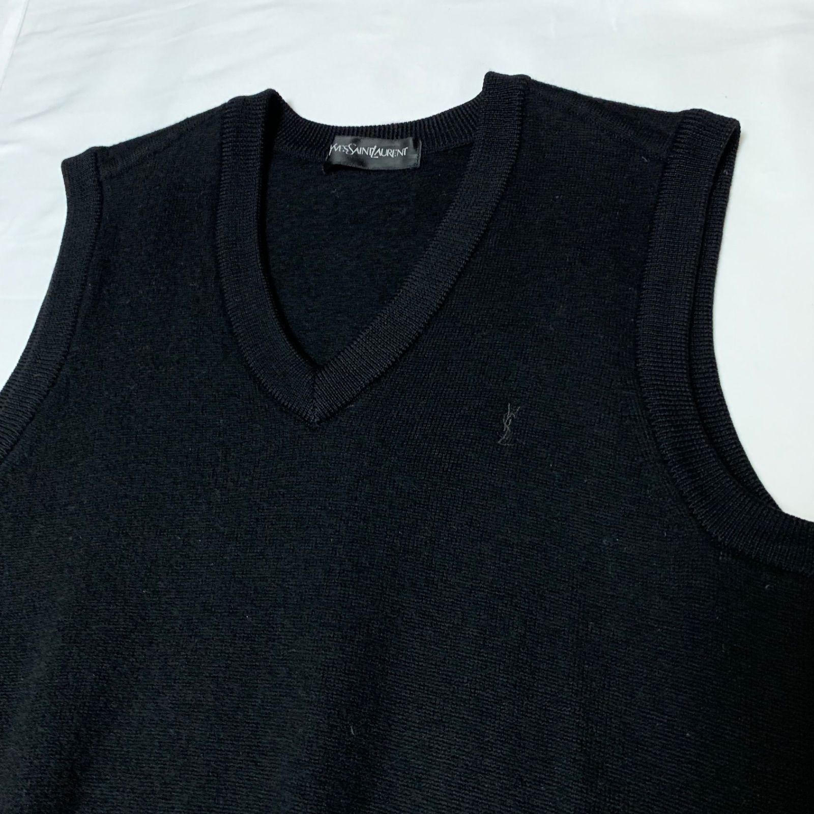 90s Yves Saint Laurent V-Neck Knit Vest イヴサンローラン Vネック ...